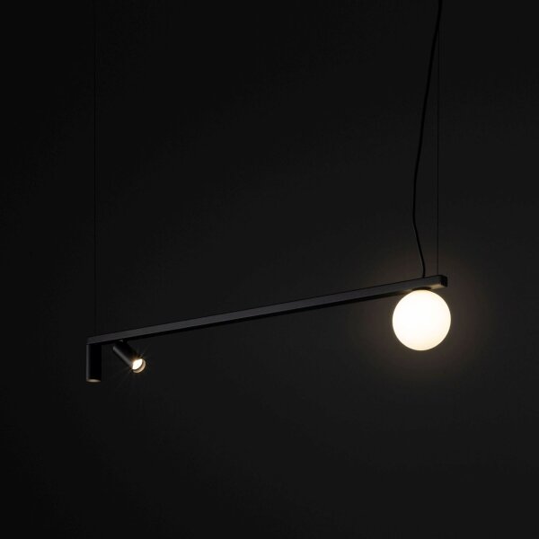 Suspension aluminium verre 107 cm GU10 G9 faible éblouissement