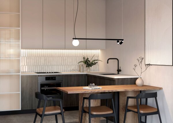 Suspension aluminium verre 107 cm GU10 G9 faible éblouissement
