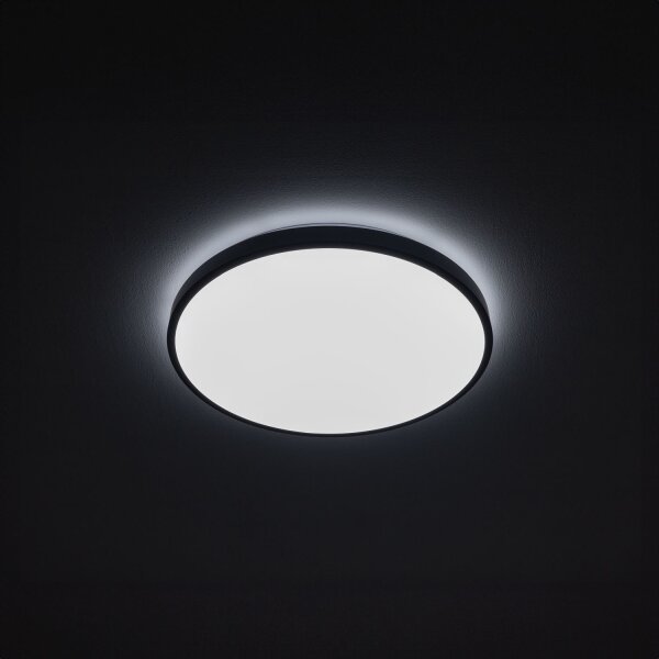 Plafonnier rond à LED noir métal 4000 K Ø38,5 cm