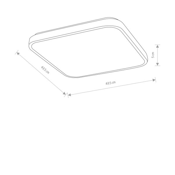 Plafonnier LED Blanc Métal 4000 K L:43,5 cm faible éblouissement