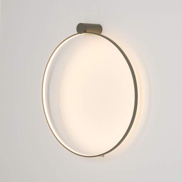 Plafonnier LED blanc chaud aluminium olive de soie 21 W