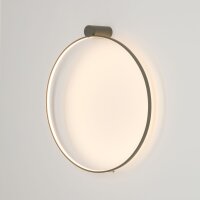 Plafonnier LED blanc chaud aluminium olive de soie 21 W