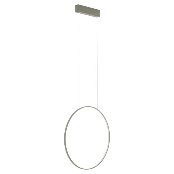 Lampe LED à suspendre anneau aluminium olive de soie 21 W 660 lm