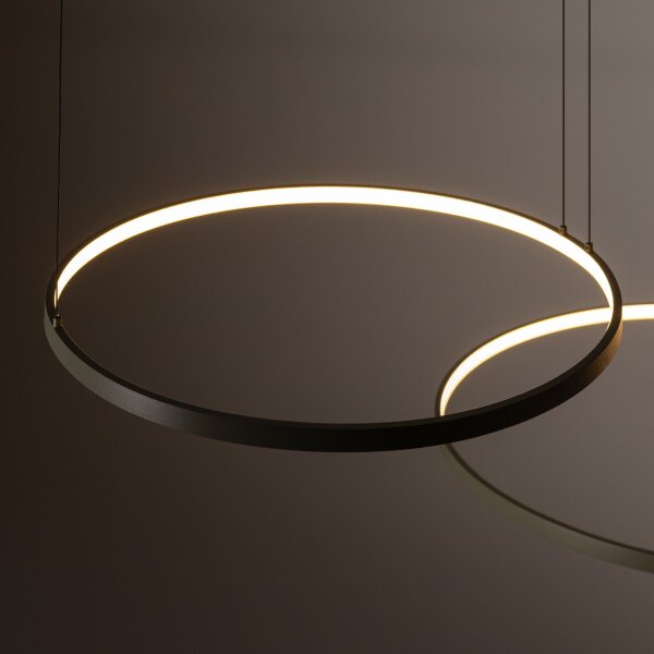 Suspension LED aluminium olive de soie 45 W 3 flammes
