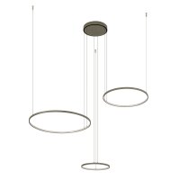 Suspension LED aluminium olive de soie 45 W 3 flammes