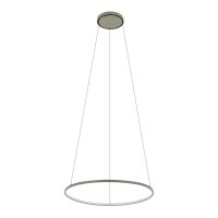 Lampe LED à suspendre anneau aluminium soie olive...