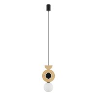 Suspension naturelle verre sphère bois G9...