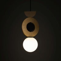 Suspension naturelle verre sphère bois G9...