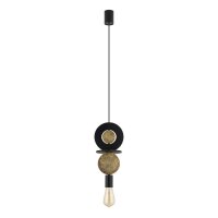 Lampe à suspendre ronde bois métal...
