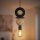 Lampe à suspendre ronde bois métal Ø16 cm E27 décoratif