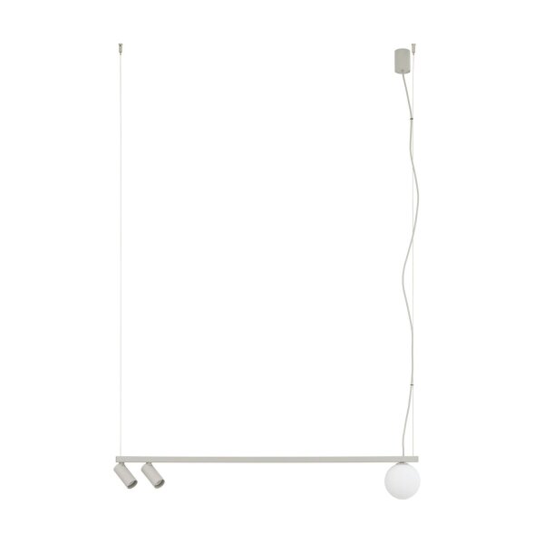 Grande lampe à suspendre aluminium verre 107 cm GU10 G9 blanc