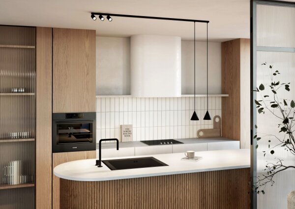 Lampe à suspendre flexible en aluminium 160 cm GU10 noir