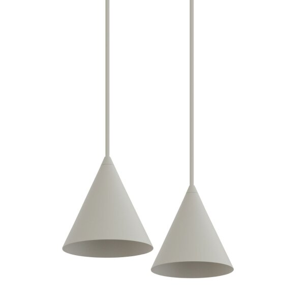 Suspension mobile métal gris soie GU10 160 cm