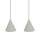 Suspension mobile métal gris soie GU10 160 cm
