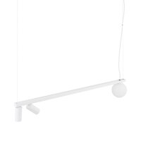 Lampe &agrave; suspension flexible aluminium verre blanc...