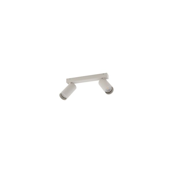 Spot de plafond 2 flammes flexible aluminium gris soie GU10