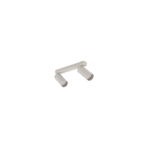 Spot de plafond 2 flammes flexible aluminium gris soie GU10