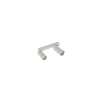 Spot de plafond 2 flammes flexible aluminium gris soie GU10