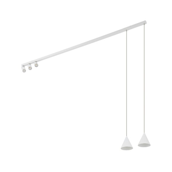 Suspension réglable métal blanc GU10 160 cm de long
