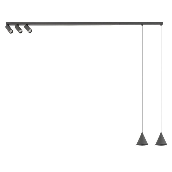 Suspension mobile métal Umbra Gris GU10 160 cm