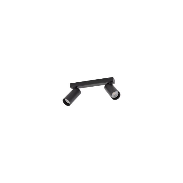 Spot de plafond 2 flammes orientable aluminium noir GU10