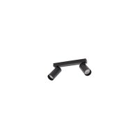 Spot de plafond 2 flammes orientable aluminium noir GU10