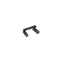 Spot de plafond 2 flammes orientable aluminium noir GU10