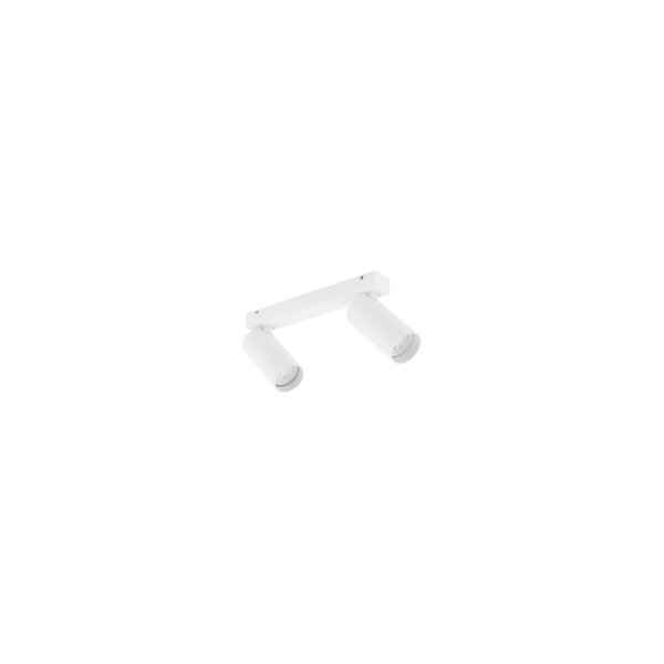Spot mobile au plafond blanc aluminium L:32 cm long GU10