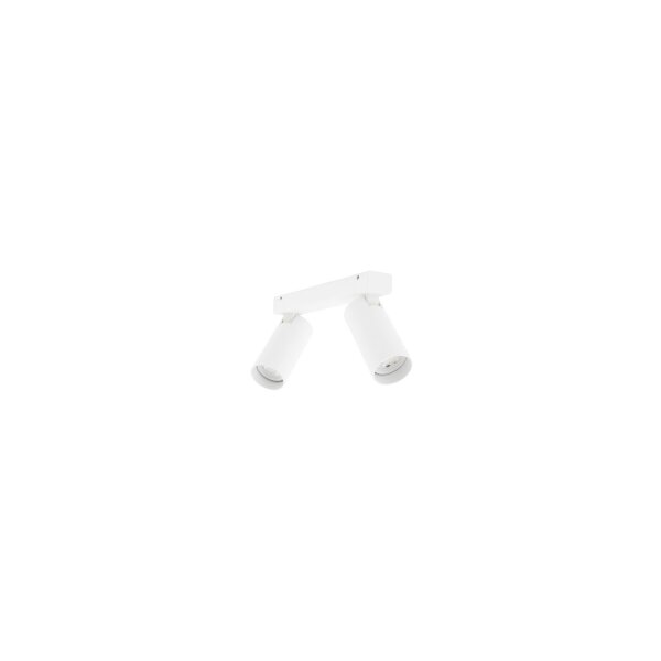 Spot mobile au plafond blanc aluminium L:32 cm long GU10