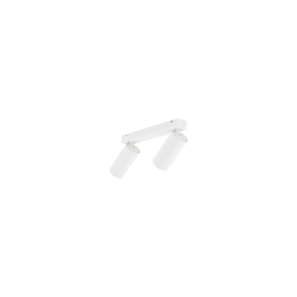 Spot mobile au plafond blanc aluminium L:32 cm long GU10