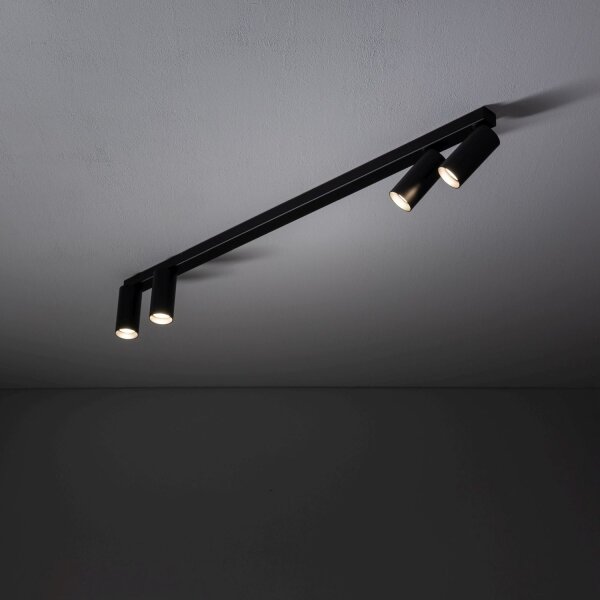 Spot de plafond flexible noir aluminium L:90,5 cm GU10