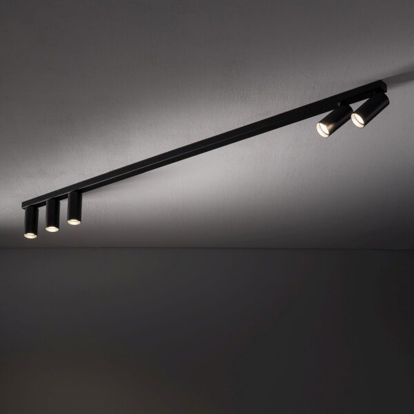 Spot de plafond orientable GU10 noir métal 130 cm