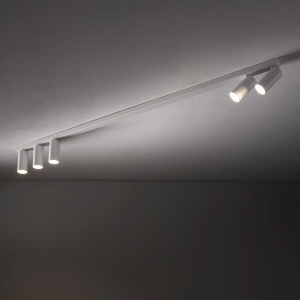 Spot de plafond flexible blanc GU10 5-flamme aluminium
