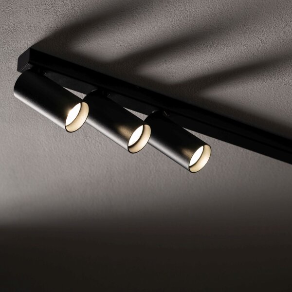 Spot de plafond flexible noir 7 flammes aluminium