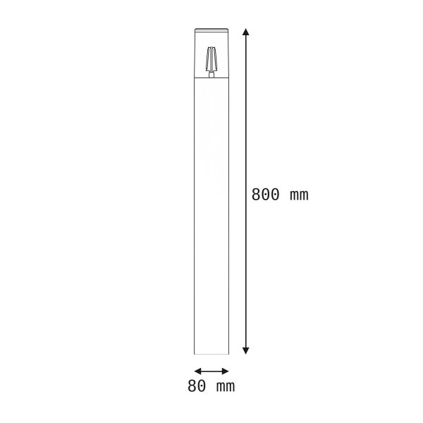 Petite borne déclairage verre fumé aluminium E27 IP44 80 cm