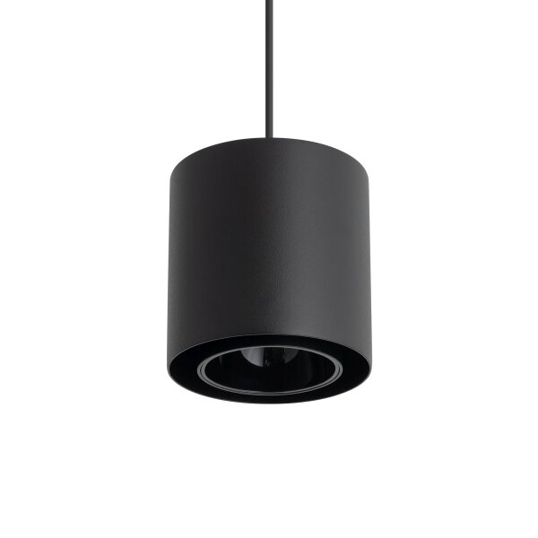 Lampe à suspendre noire en métal GU10 jusquà 10 W ronde Ø13 cm