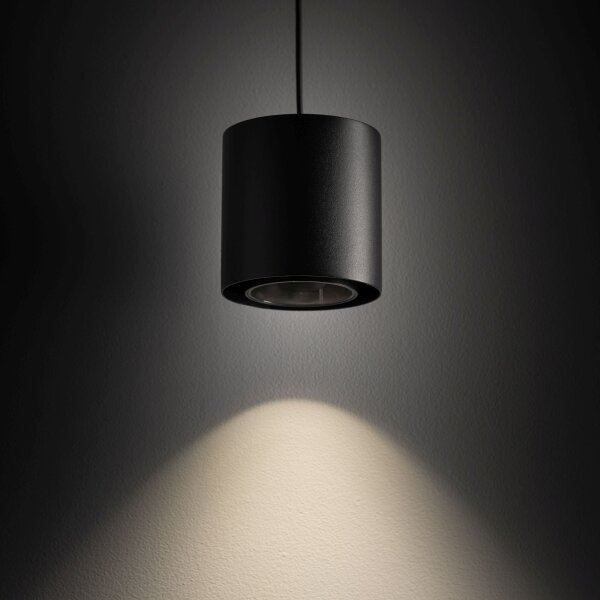Lampe à suspendre noire en métal GU10 jusquà 10 W ronde Ø13 cm