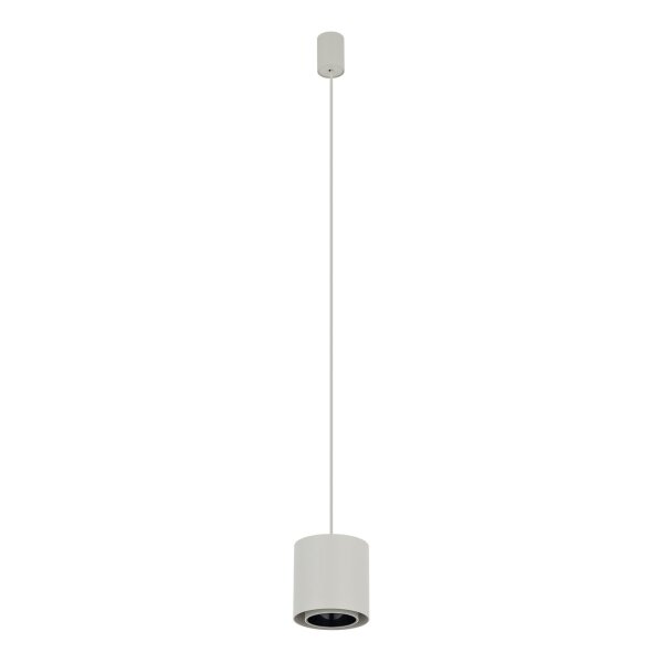 Suspension ronde métal GU10 Ø13 cm gris soie