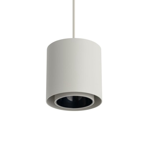 Suspension ronde métal GU10 Ø13 cm gris soie