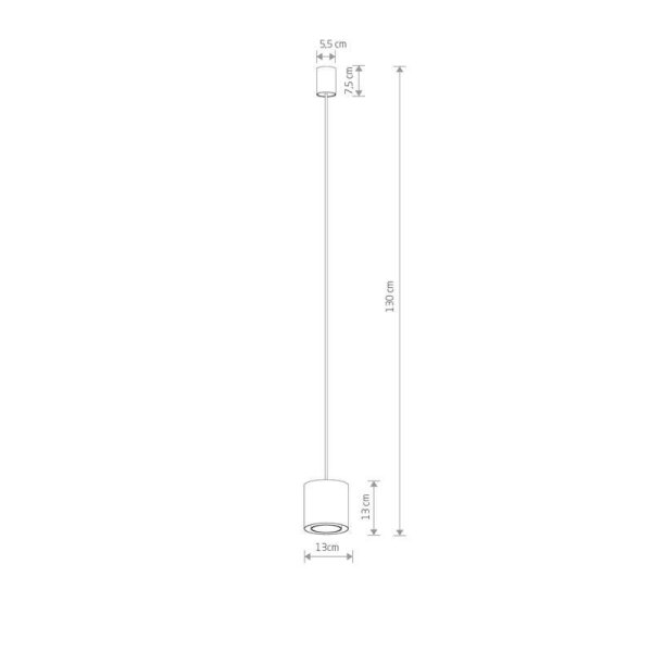 Suspension ronde métal GU10 Ø13 cm gris soie
