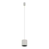 Suspension ronde métal GU10 Ø13 cm gris soie