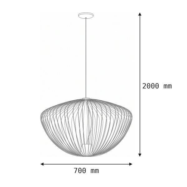 Suspension décorative métal gris soie GU10 L:70 cm