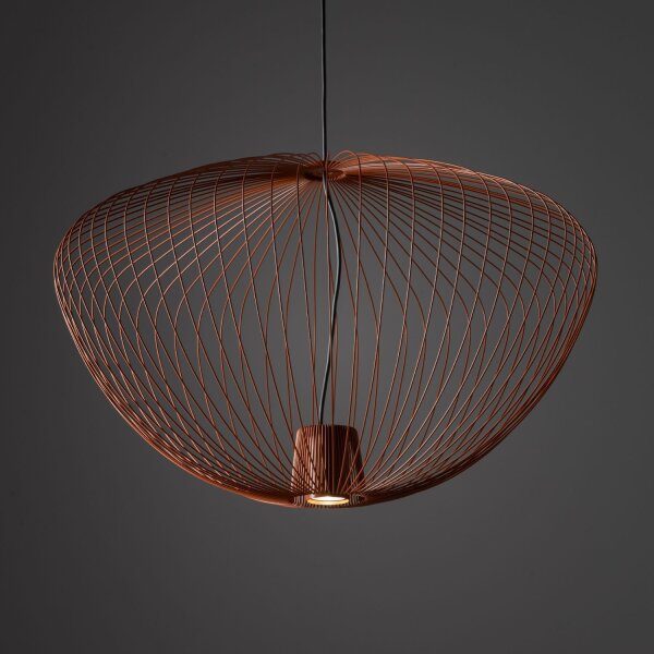 Lampe suspendue décorative en métal L:70 cm GU10 en terre cuite