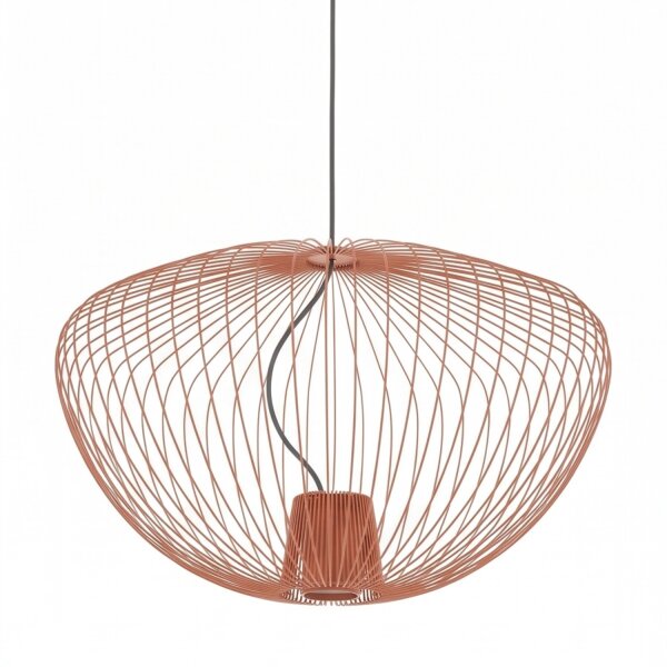 Fil de fer Lampe à suspendre Métal Terracotta L:54,5 cm GU10