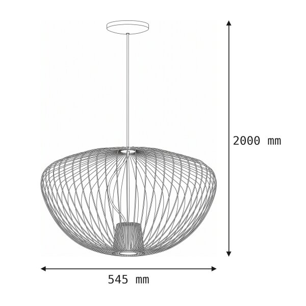 Fil de fer Lampe à suspendre Métal Terracotta L:54,5 cm GU10