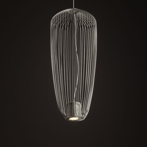 Fil de fer Suspension métal gris soie L:27 cm GU10