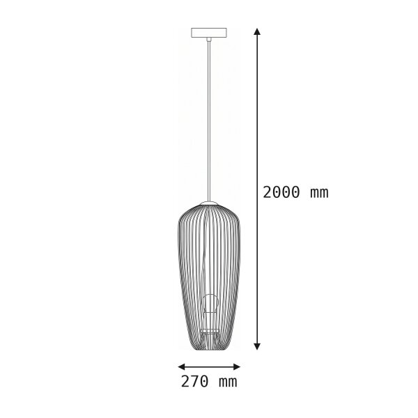 Fil de fer Suspension métal gris soie L:27 cm GU10