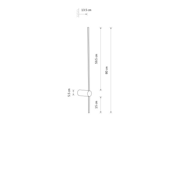 Applique LED blanche 11 W 460 lm 3000 K H:80 cm indirecte