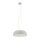 Suspension ronde métal gris soie blanc E27 Ø58 cm