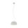 Suspension ronde métal gris soie blanc E27 Ø38 cm